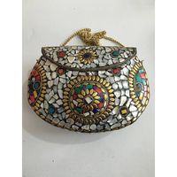 Bolso de Mano de Lujo para Fiesta con Acabado Plateado Antiguo y Cristales, Accesorios de Moda para Mujer, RR ENTERPRISES