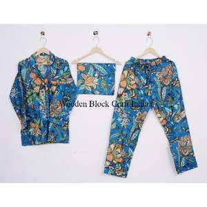 Ensembles de pyjamas floraux 100% coton pour femmes, respirants, nouveau style pour un confort ultime pour se détendre et dormir à la maison au printemps - Product Image 2