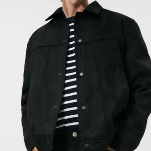 Nueva Chaqueta de Gamuza para Hombre, Chaqueta Bomber de Cuero para Hombre, Mangas de Cuero, Impresión Personalizada Completa, Precio al por Mayor - Product Image 2