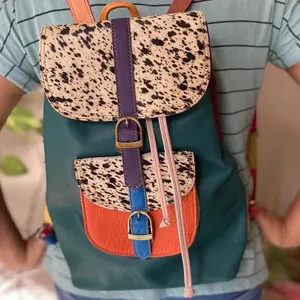 New <b>Real</b> Handmade Hair Genuine <b>Leather</b> <b>Backpacks</b> Retro Genuine Natural Cowhide <b>Leather</b> Vintage Unisex Casual Work <b>Backpacks</b> - Product Image 3