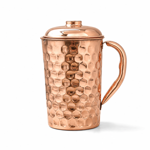 Carafe à eau en laiton massif avec poignée, carafe décorative en métal gravée à la main pour la maison, la salle à manger, l'hôtel, le restaurant - Product Image 1