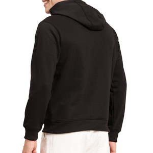 Breathable Black Pullover Men's Winter <b>Hoodies</b> 100% Cotton Streetwear <b>Workout</b> Hoody 100% Wrinkle Free Solid Color - Product Image 2