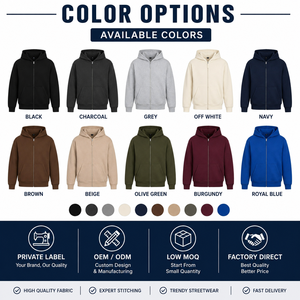 Brown <b>Zip</b> Up Men Hoodie Pullover Sweatshirt Custom Logo <b>Hooded</b> Jacket with Front Pockets - Product Image 3