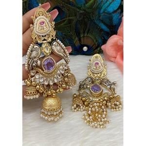 ต่างหูทองเหลืองชุบทองประดับมอยส์ซาไนต์คุณภาพพรีเมียม ดีไซน์สวยหรู ทรงหยดน้ำ สำหรับผู้หญิง สวมใส่ในงานแต่งงาน ทันสมัย - Product Image 2