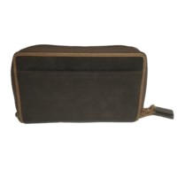Dompet Wanita Clutch Kulit Suede Nubuck dengan Sentuhan Beludru, Organizer Perjalanan Multi Slot Kartu, Tali Pergelangan Tangan, Langsung dari Pabrik India