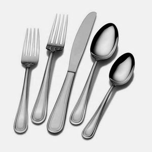 Juego de Cubiertos de acero inoxidable, juego de cubiertos de metal negro y plata con mango pulido, para boda, restaurante, cocina, venta al por mayor - Product Image 1