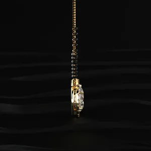 Pendentif en diamant CVD cultivé en laboratoire, forme poire, halo, Mangalsutra, tendance, or, couleur D-E, clarté VVS-VS, certifié IGI, fournisseur indien - Product Image 5