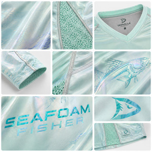 OEM Custom Angler Fishing Jersey Long Sleeve <b>Holographic</b> Sublimated UPF 50+ Quick-Dry Performance Shirt - Product Image 6