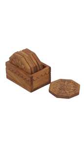 Meilleures ventes : Ensemble de supports pour sous-verres en bois de manguier et résine époxy, style bohème écologique, design rivière, diamètre, art indien exotique - Product Image 5