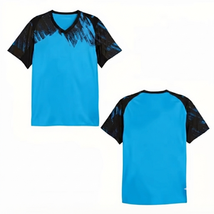 Conjunto de Camiseta de Fútbol Personalizada Azul Cielo para Niños Unisex, 100% Poliéster, Transpirable, Absorbente de Humedad, Anti-UV, Impresión Digital Ecológica - Product Image 1