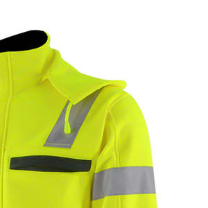 High Visibility Reflective Breathable Windproof Nylon <b>Work</b> Jacket <b>Waterproof</b> Safety Coat Hood for Road Construction Traffic <b>Work</b> - Product Image 3