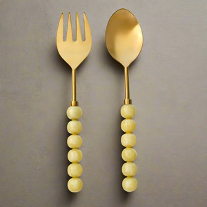 Juego de Cucharas para Servir Ensaladas de Acero Inoxidable con Mango de Resina de Diseño Clásico Ecológico y Color Personalizado, Nueva Tendencia - Product Image 6