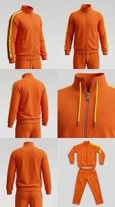 Survêtements d'hiver en molleton respirant imprimé uni, unisexe, avec logo personnalisé, ensemble deux pièces pour l'entraînement sportif et le jogging, vente en gros - Product Image 4