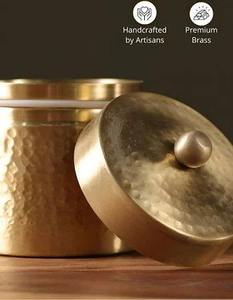 Best Brass Storage <b>Container</b> Elegant Decorative Tin for Kitchen Spices Sugar Tea with Locking Lid Available at Affordable Price - Product Image 5