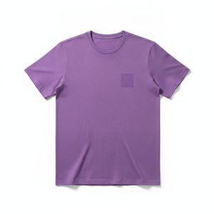 เสื้อยืดคอกลมแขนสั้นทรงหลวมสำหรับผู้ชาย ผ้าถักเนื้อนุ่ม 100% ผ้าฝ้าย ป้องกันการเป็นขุย สีพื้น สไตล์ลำลอง ผ้าเนื้อละเอียด - Product Image 1