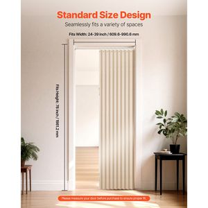 Puerta Plegable de Tela Opaca de 47 x 78 Pulgadas con Ganchos para Colgar, Divisor de Habitaciones Interior - Product Image 2