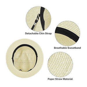 <b>Summer</b> Beach Straw <b>Hats</b> Lightweight Breathable Wide Brim Stylish Casual Beach <b>Hats</b> For <b>Men</b> Women In Wholesale - Product Image 3