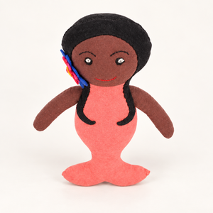 Muñeca de Princesa Sirena de Peluche Hecha a Mano, Juguete de Peluche Suave con Rostro Bordado y Cabello con Flores, Regalo para Niñas - Product Image 6