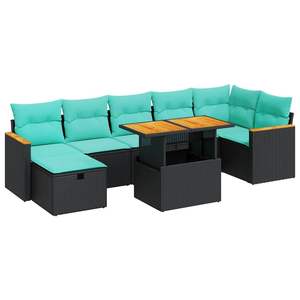 ชุดโซฟาลานบ้านอะคาเซียหวายโพลีสีเทา 8 ชิ้นพร้อมชุดเบาะรองนั่งในสวน - Product Image 2