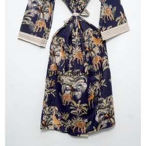 Robe Kimono en Coton Pur 100% au Design Élégant, Tendance, Douce, Décontractée, à Motif Floral Coloré, avec Ceinture Ajustable, pour l'Été et l'Hiver - Product Image 6