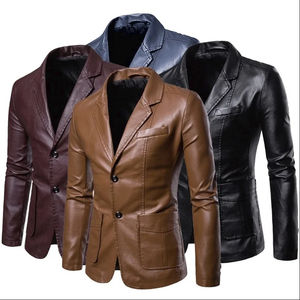 Nouvelle Veste Longue en Cuir de Mouton Unisexe Slim Hiver 2026 Style Décontracté Vintage avec Fermeture Éclair et Poches pour Motard - Product Image 1