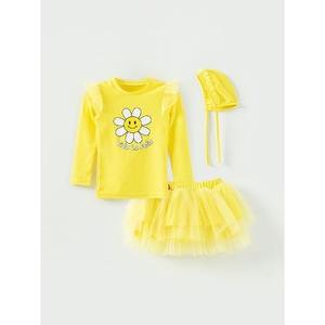 Traje de Baño de una Pieza Estilo Coreano OZKIZ con Diseño de Margaritas para Niñas de 2 a 7 Años, Venta al por Mayor, Moda Infantil de Verano con Estampado de Dibujos Animados - Product Image 1