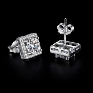 Pendientes de Moissanita con Certificado IGI, Último Modelo, 6mm, 1 Quilate, Plata de Ley 925, Chapados en Oro Rosa, Estilo Hip Hop, para Hombre y Mujer - Product Image 3