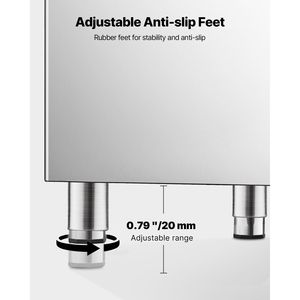 Attrezzatura di Refrigerazione per Cucine Commerciali, Macchina per il Ghiaccio in Acciaio Inox con Contenitore di Stoccaggio, Capacità 250 LBS, Caratteristiche Antiscivolo Regolabili - Product Image 4