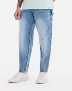 Jean décontracté ample pour homme, coupe large, taille mi-haute, déchiré, en denim de coton écologique, printemps-été - Product Image 3