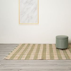 Tapis en jute et coton tissé à la main, motif écossais vert, 5x7 pieds, tapis et ensembles de tapis artisanaux - Product Image 6