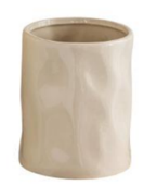 Vase cylindrique en céramique crème, porte-bougie décoratif pour table de salon - Product Image 1