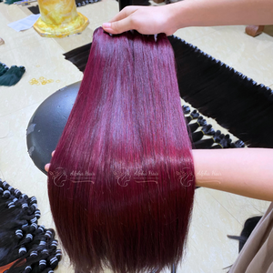 Perruque d'extensions de cheveux naturels de luxe bordeaux, cheveux vierges Remy vietnamiens, double trame, dentelle transparente, Alpha Hair - Product Image 5