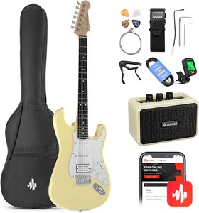 Kit de Guitarra Eléctrica de 39 Pulgadas, Cuerpo Sólido, Color Sunburst, para Principiantes, con Amplificador, Funda, Capo, Correa, Cuerdas, Afinador - Product Image 1