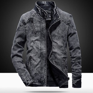 Veste en jean épaisse pour homme, à fermeture boutonnée, style vintage américain, en denim brut, vestes et manteaux en jean pour homme - Product Image 5
