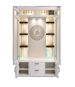 Temple en bois Devyom, temple blanc pour la maison, design indien hindou moderne pour la salle de prière, nouveau design, sculpté à la main, temple moderne pour la maison - Product Image 4
