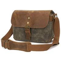 Bolsa de Cámara de Lona y Cuero con Cierre, Directo de Fábrica, Impermeable, Resistente a Impactos, para Fotografía DSLR, Personalizable, de Alta Calidad