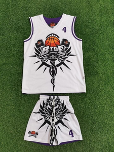 Uniforme de Baloncesto para Hombres y Jóvenes Adultos, 100% Poliéster y Spandex, Ropa Deportiva, Conjunto de Camiseta y Pantalones Cortos - Product Image 2