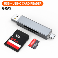 Lecteur de carte TF portable de type C, adaptateur OTG en alliage d'aluminium USB 2.0 pour smartphone, tablette, appareil photo, transfert de fichiers