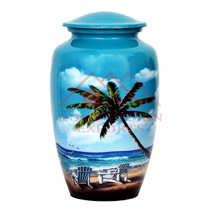 Urna funeraria de motocicleta conmemorativa, urna de cremación de escena de montaña para cenizas humanas/urnas de adultos impresas con esmalte de Metal, superventas - Product Image 5