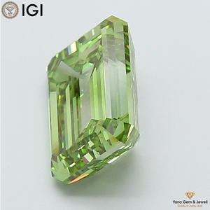 Diamante Cultivado en Laboratorio con Certificado IGI, Corte Esmeralda, Claridad VVS2, Color Verde Intenso, 5.00 Quilates para Creación de Anillos - Product Image 3