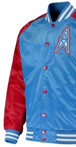 Chaqueta Varsity Azul y Roja para Hombre, con Logotipo Bordado, Cuello Camisero, Corte Regular, Estilo Preppy, para Otoño - Product Image 2