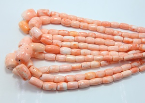 Perles tubulaires en corail rose naturel japonais, lisses, en pierre précieuse, brin de 17 pouces pour la fabrication de bijoux - Product Image 4