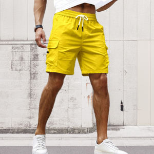 Factory Custom Summer Fitness Shorts for Men Elastic Waist Cargo Pattern Sportswear for Cycling - Product Image 4