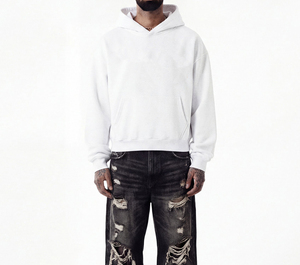 Custom 400gsm European <b>American</b> High Street Style Hip Hop Streetwear Drop Shoulder Boxy Graphic Dtg Print Pullover <b>Hoodie</b> - Product Image 5