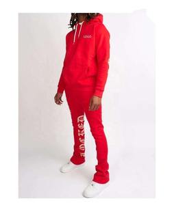 Ensemble de survêtement évasé surdimensionné de qualité supérieure, sweat-shirt et pantalon en coton mélangé doux et confortable, parfait pour les hommes et les femmes - Product Image 2