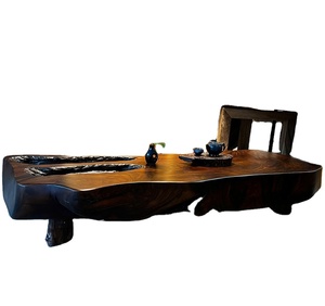 โต๊ะกาแฟ/ชาไม้เนื้อแข็งสไตล์โมเดิร์น โต๊ะกลางไม้ขอบธรรมชาติ งานแฮนด์เมด โต๊ะไม้ธรรมชาติสุดหรู - Product Image 1