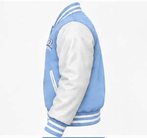 Chaqueta Varsity para Hombre INDEX, Manga Blanca con Logotipo Bordado, Cuello Camisero, Cierre de Botones, para Otoño - Product Image 1