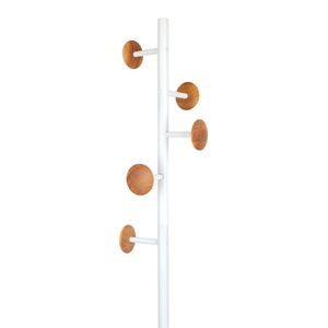 Latest design white PVD coated metal coat <b>stand</b> with round base minimalist entryway customized options - Product Image 4
