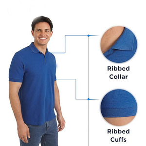 เสื้อโปโลชายสีน้ำเงิน แขนสั้น แบบลำลอง ผ้าระบายอากาศ รับทำโลโก้ตามสั่ง OEM ODM - Product Image 5