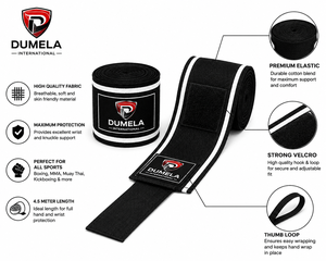 Vendas de Boxeo Internacionales Dumela, Vendajes de Algodón Transpirables y Duraderos con Banda Elástica, Modelo DI-BH-1, para Entrenamiento de Kickboxing - Product Image 6
